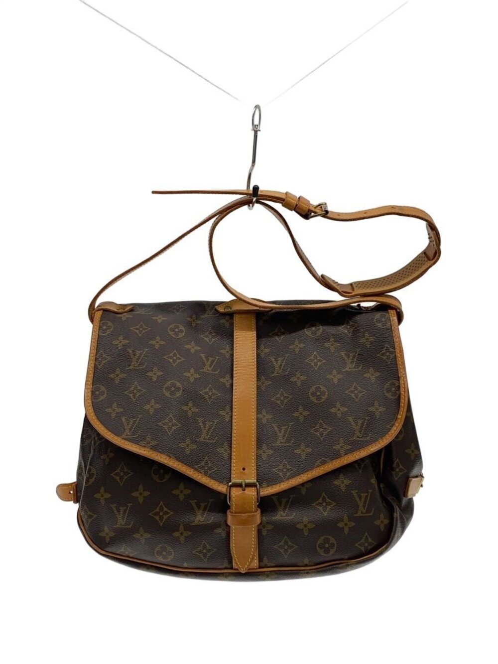 Louis Vuitton Saumur Canvas Leather Brown Monogram